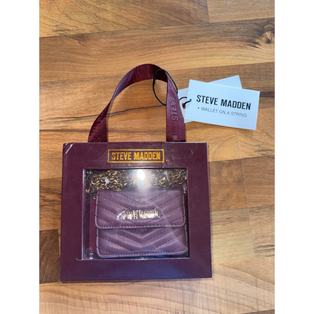 Steve Madden Wallet on a String Womens OS Bloodstone New Quilted Crossbody Bag